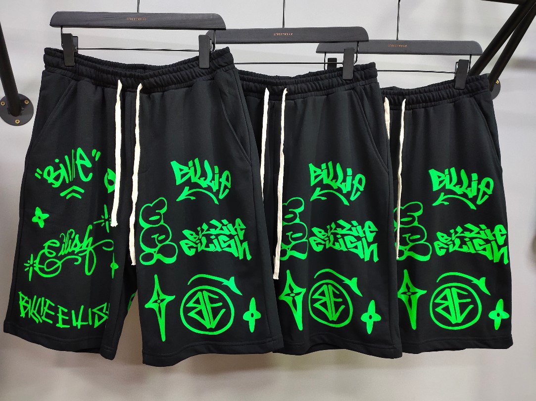 Green graffiti outdoor shorts