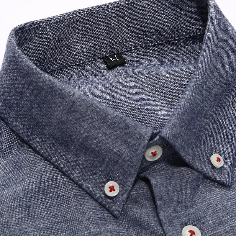 Men's long sleeve shirt with button collar