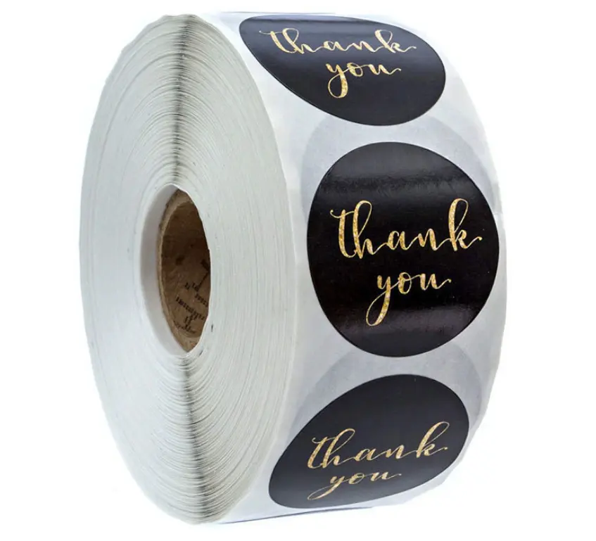 roll Gold Foil Thank You Stickers