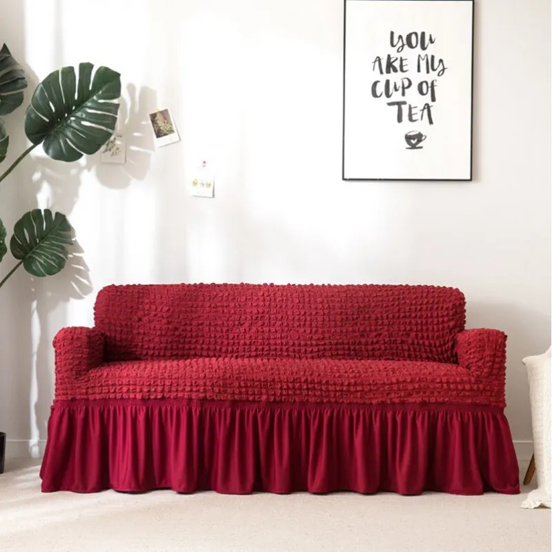 Universal INS single triple leather sofa cloth cover - Red