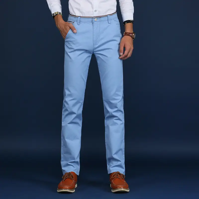 Men's straight slim elastic business youth wild men's pants