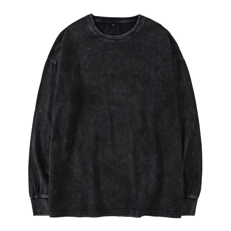 Black water wash old long-sleeved