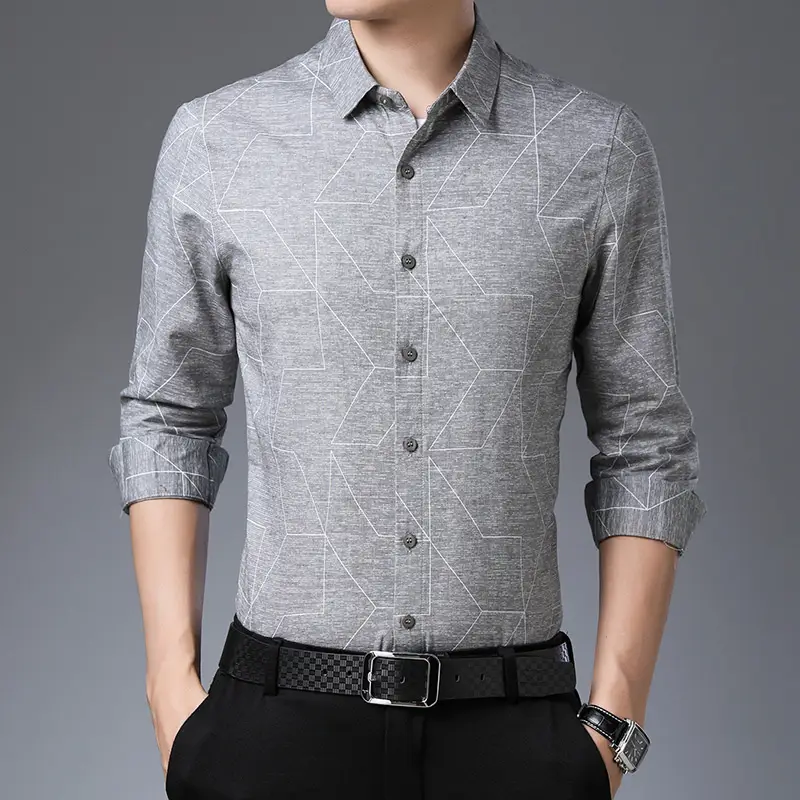 Men's thin cotton long-sleeved shirt