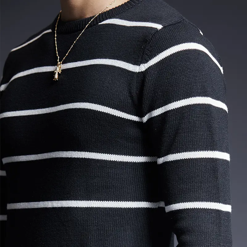 Men's casual striped pullovers