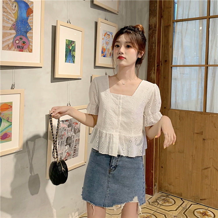 Women's shoulder chiffon shirt top