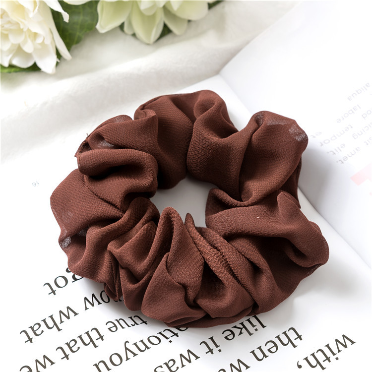 Simple solid color large intestine ring Coffee - Shop at LoveMi