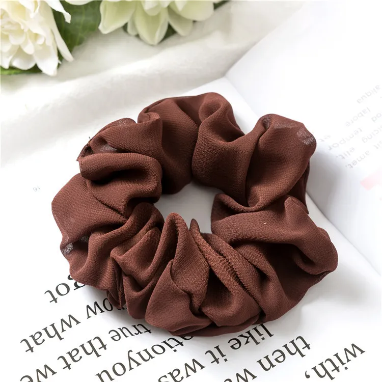 Simple solid color large intestine ring - Coffee