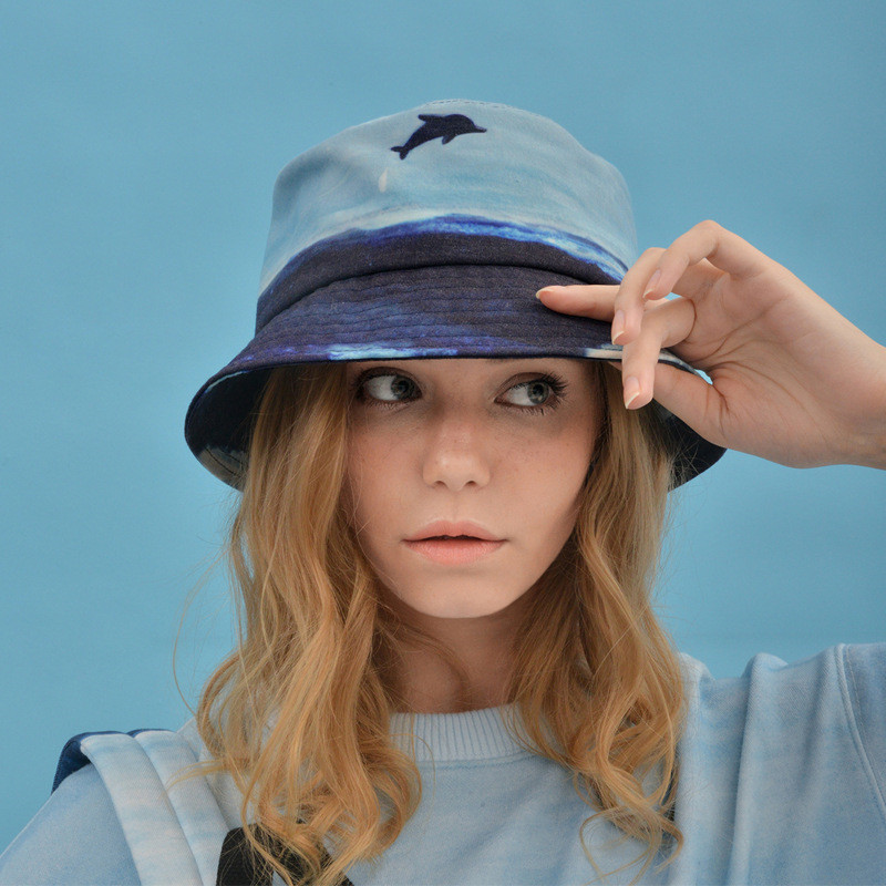 Summer canvas print fisherman hat