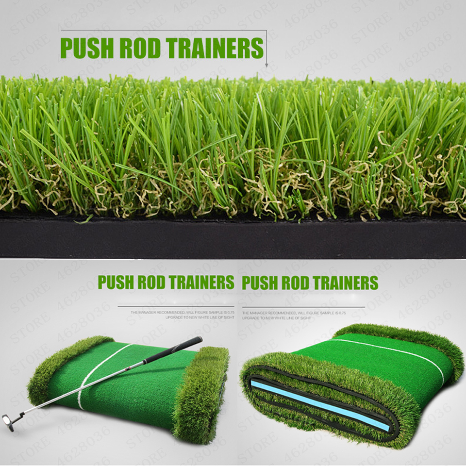 Indoor golf set putter trainer office green track practice blanket - Image 2