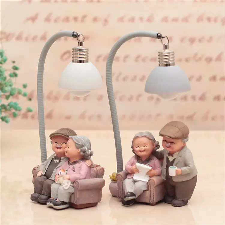 Grandma decorates the cake with a small night light