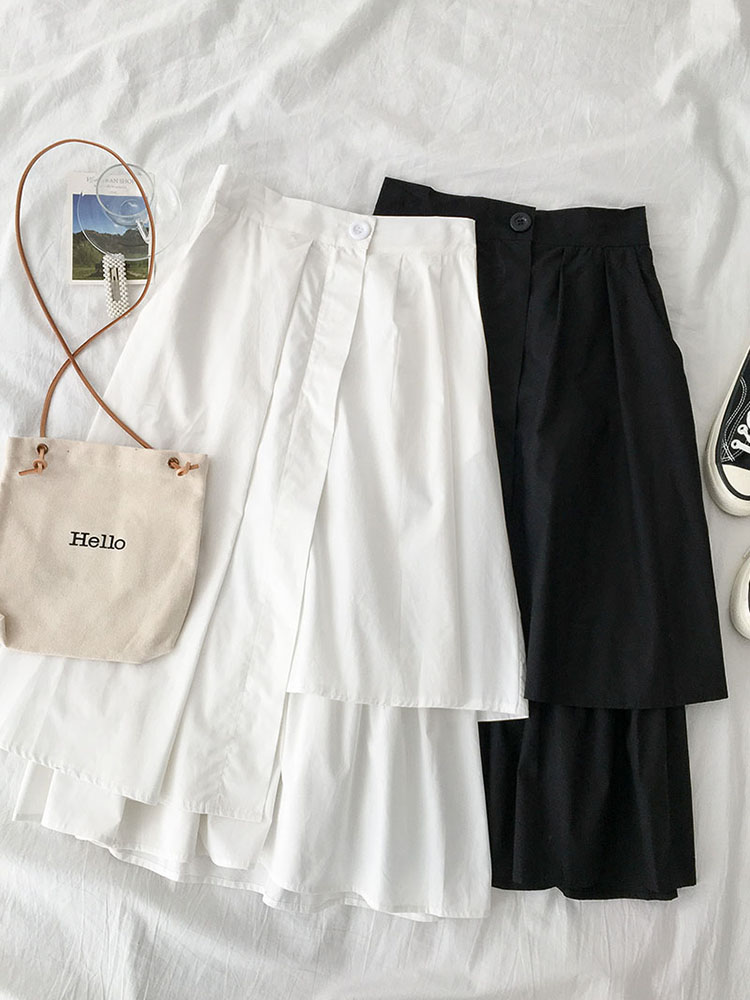 Irregular solid color skirt