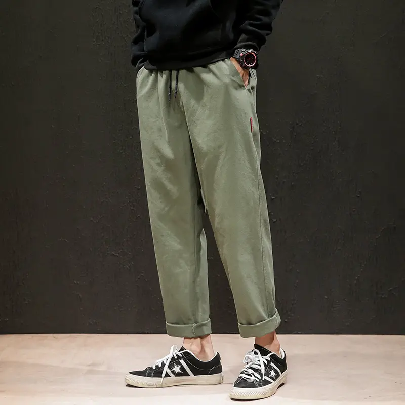 Men's straight cropped trousers