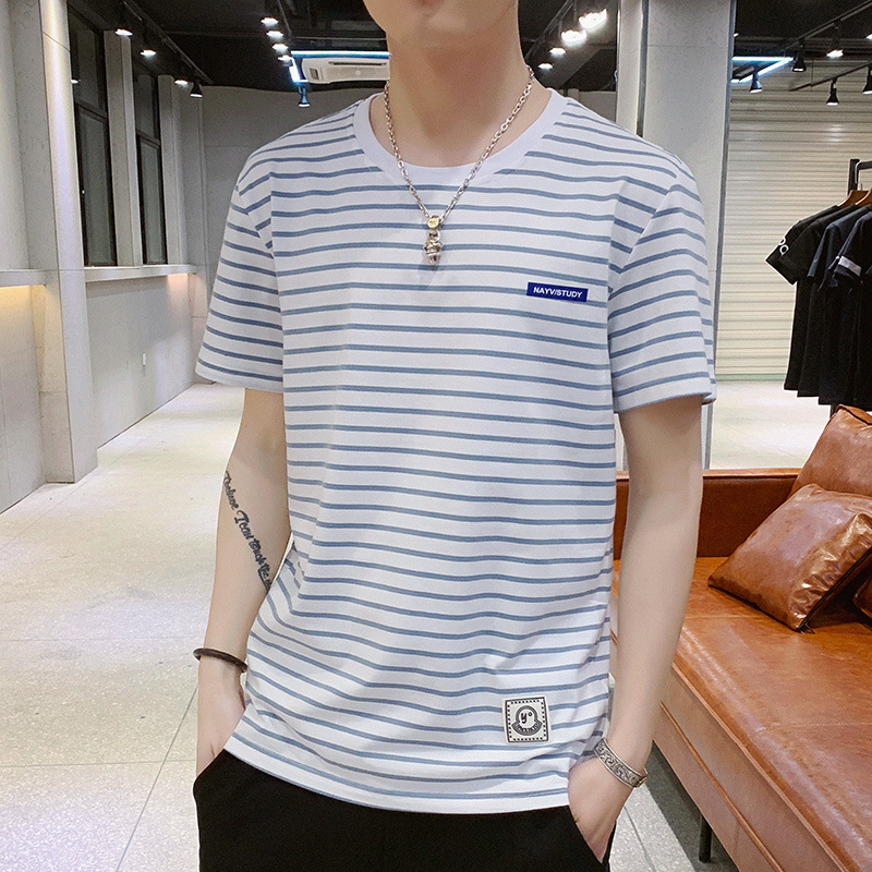 Striped wild casual bottoming shirt