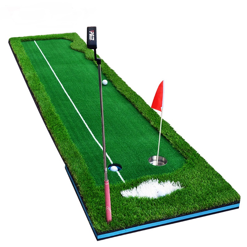 Indoor golf set putter trainer office green track practice blanket - Image 4