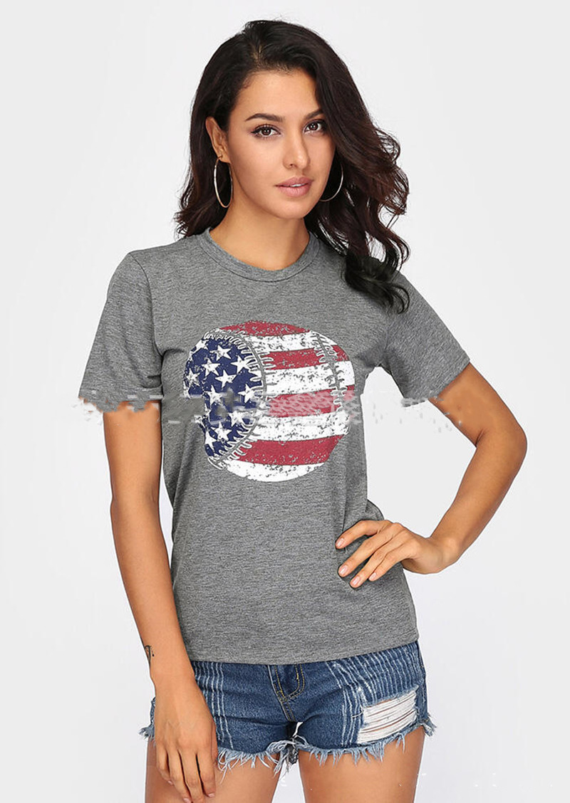 Printed round neck short sleeve T-shirt