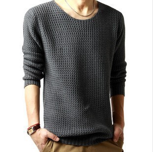 Autumn men's sweater coat round neck sweater