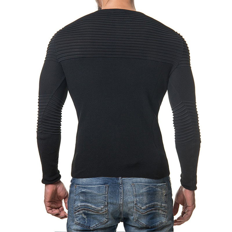 Pleated stitching knitted sweater