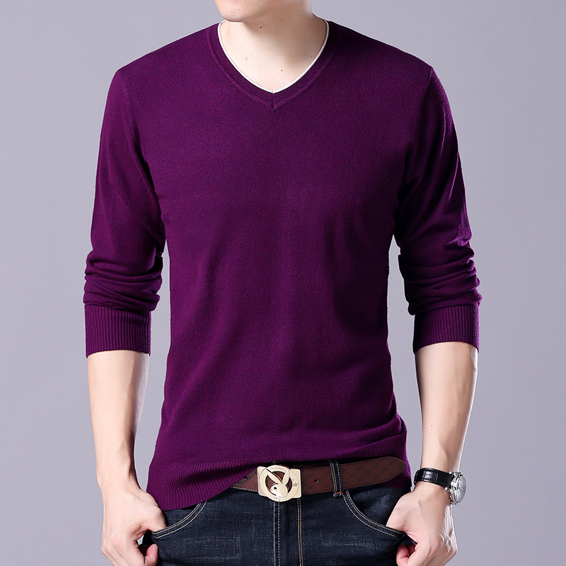 Spring and autumn winter men's V-Neck Sweater