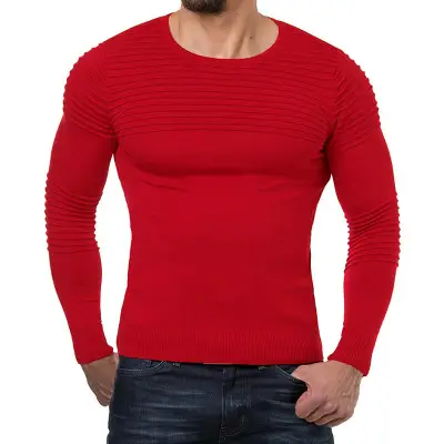 Pleated stitching knitted sweater