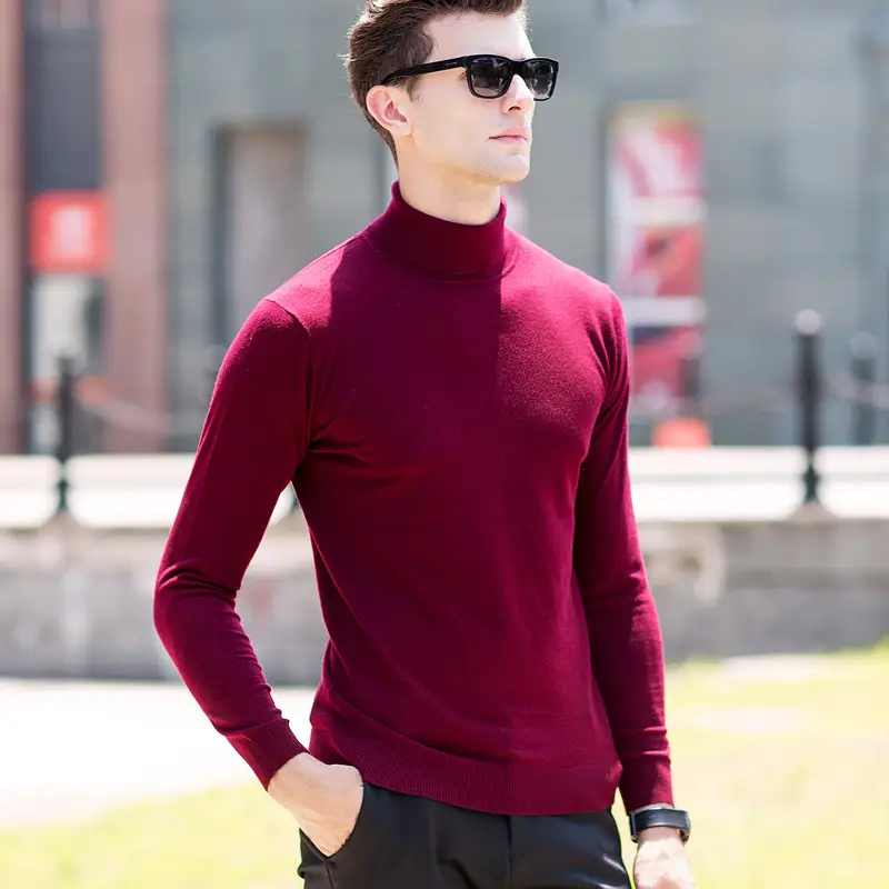 Men's high neck long sleeve sweater