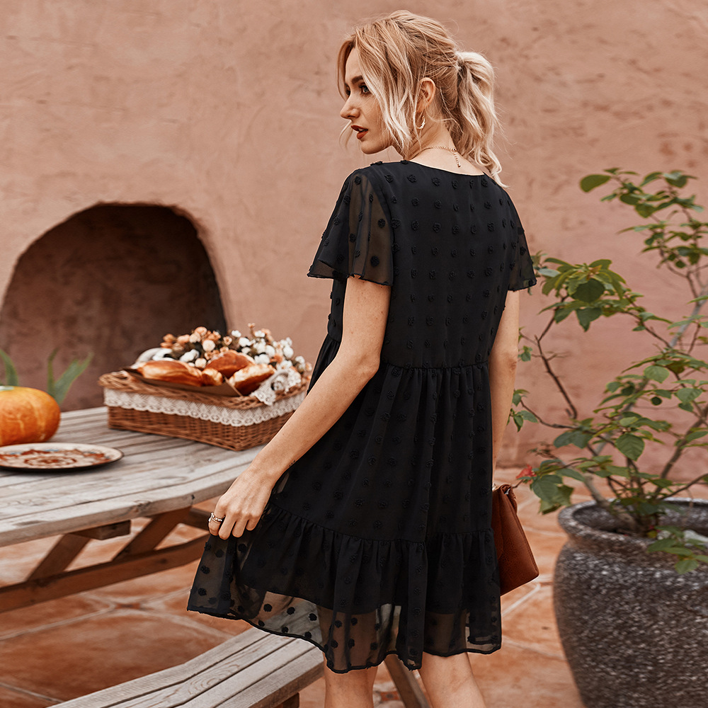 Solid color loose dress