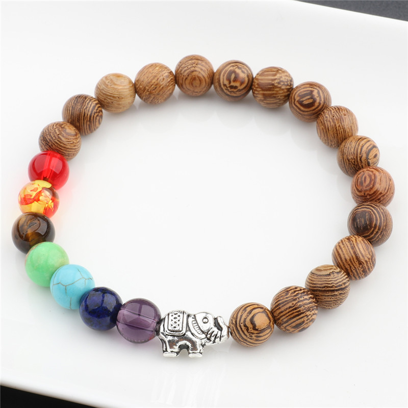 Title 5, Colorful yoga chakra wooden beads