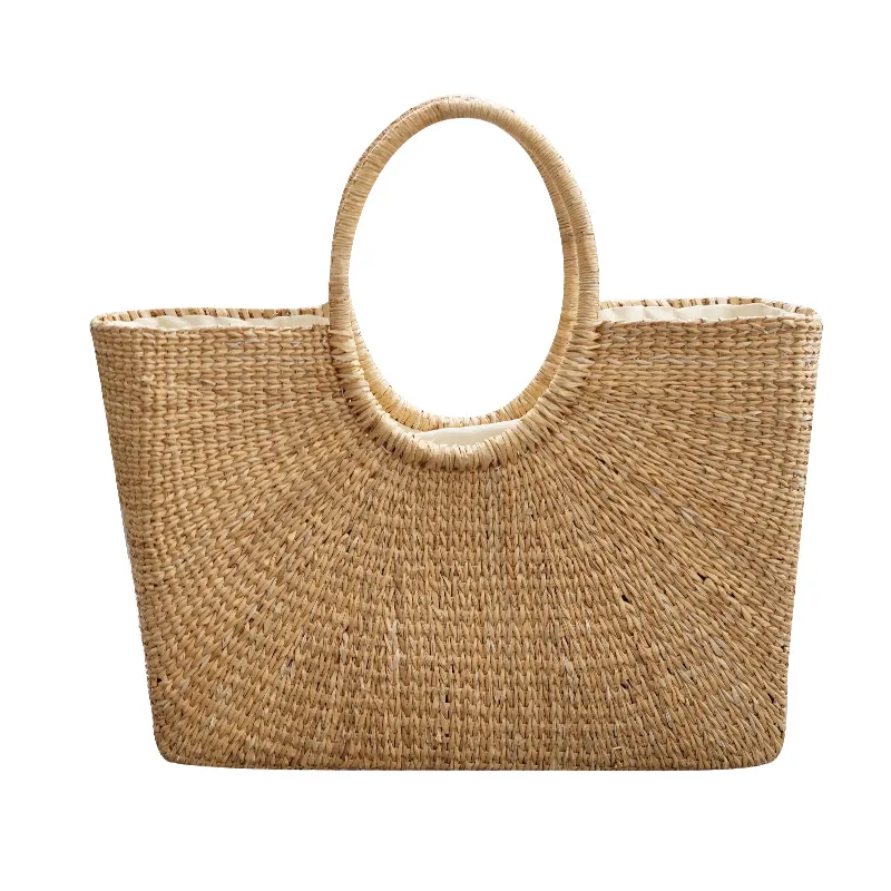 Square fashion handbag - Straw Color