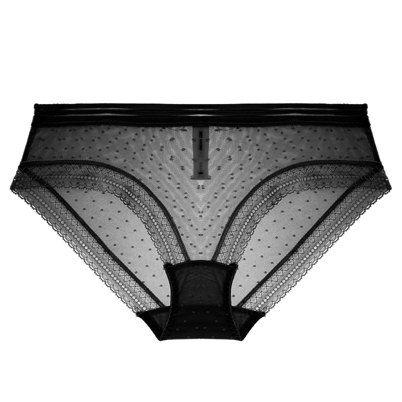 Title 4, Pure cotton crotch briefs with mesh and lace sides