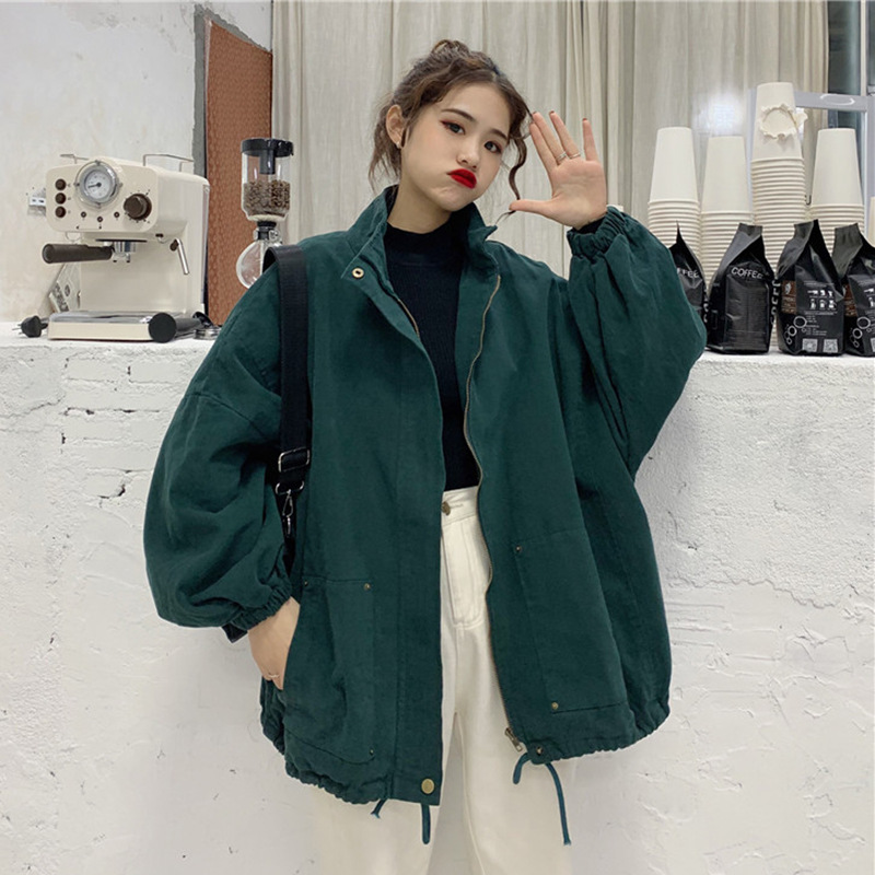 Fabricino - Drawstring-Hem Zip-Up Jacket