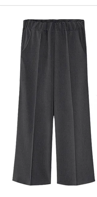 Women's long trousers with large legs in autumn and winter Dark Grey - Shop at LoveMi