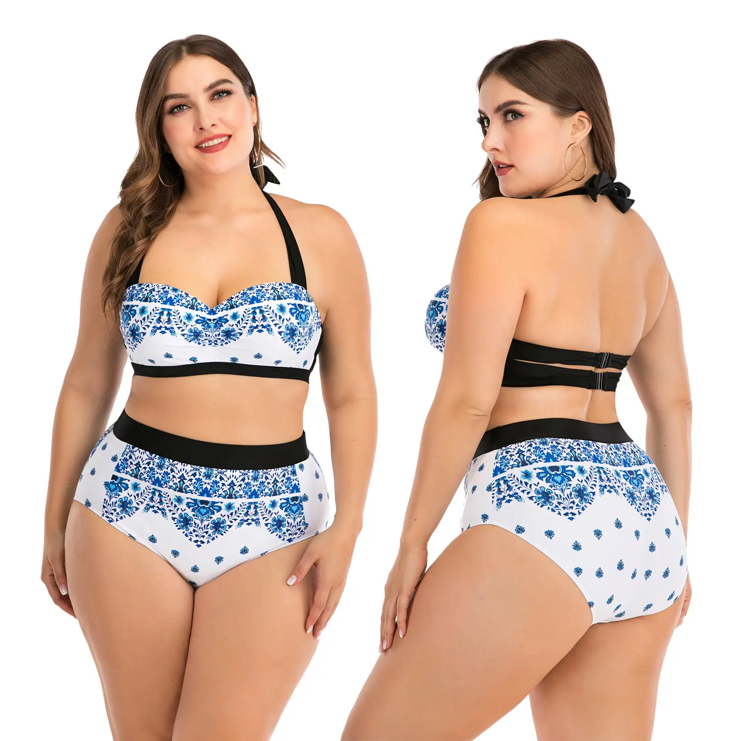 Fat woman underwire big cup ladies swimsuit