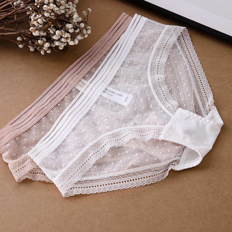 Title 2, Pure cotton crotch briefs with mesh and lace sides