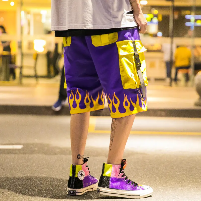 Personalized flame loose sports pants