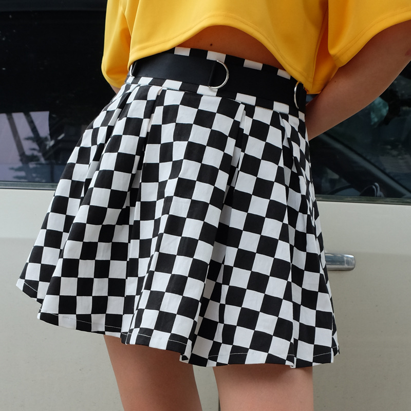 Black and white checkerboard skirt