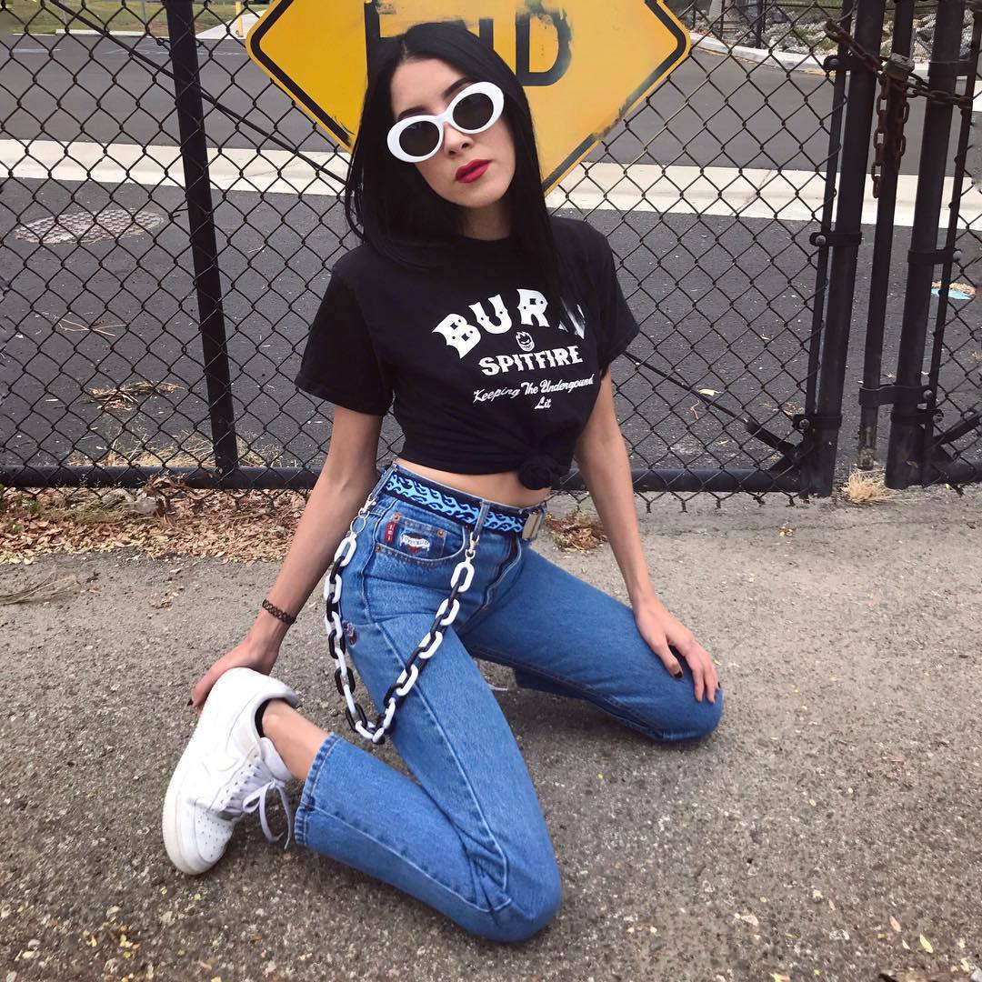 Candy color girl pants chain