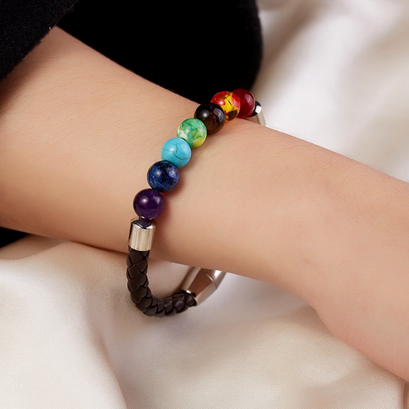 Natural stone magnetic buckle bead bracelet