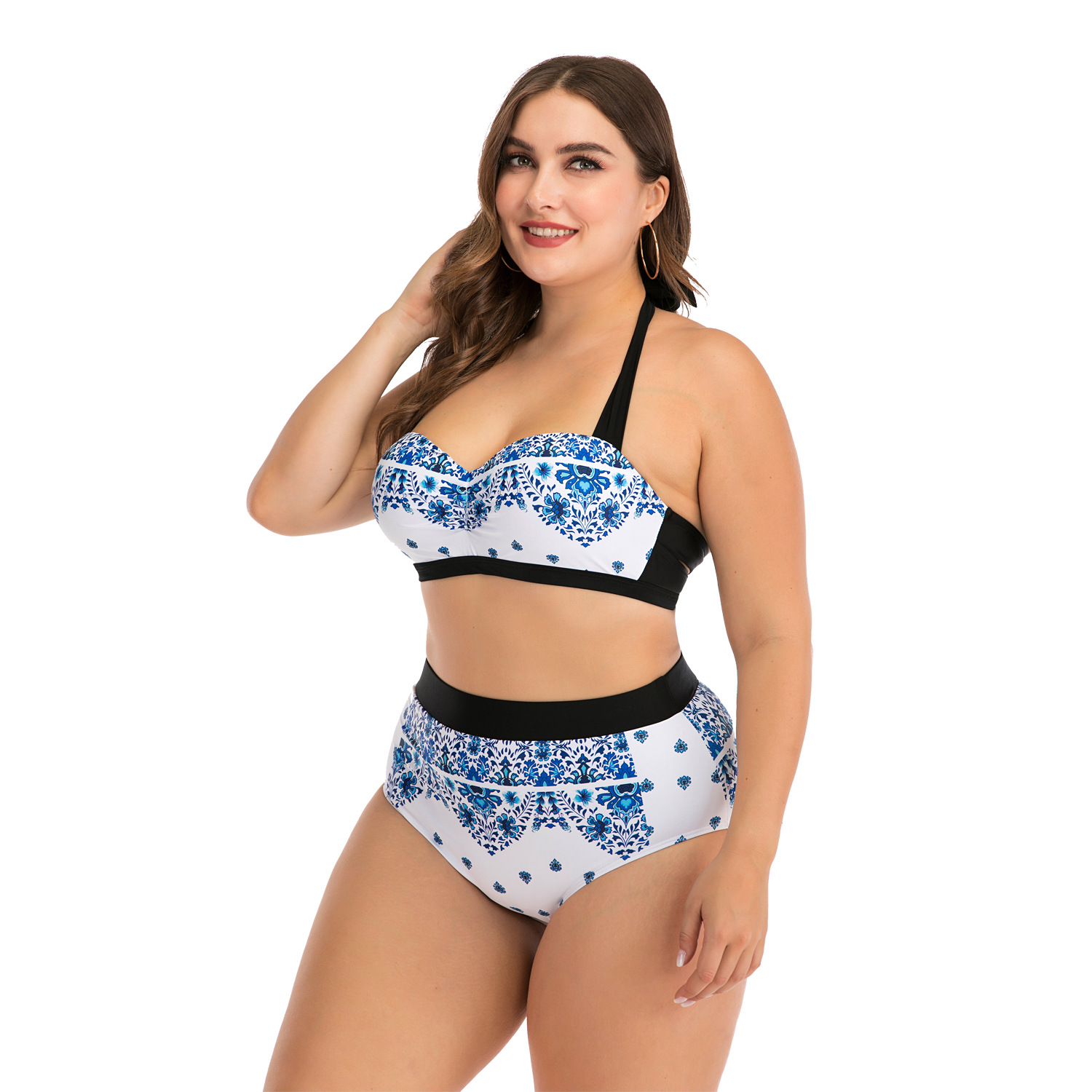 Fat woman underwire big cup ladies swimsuit