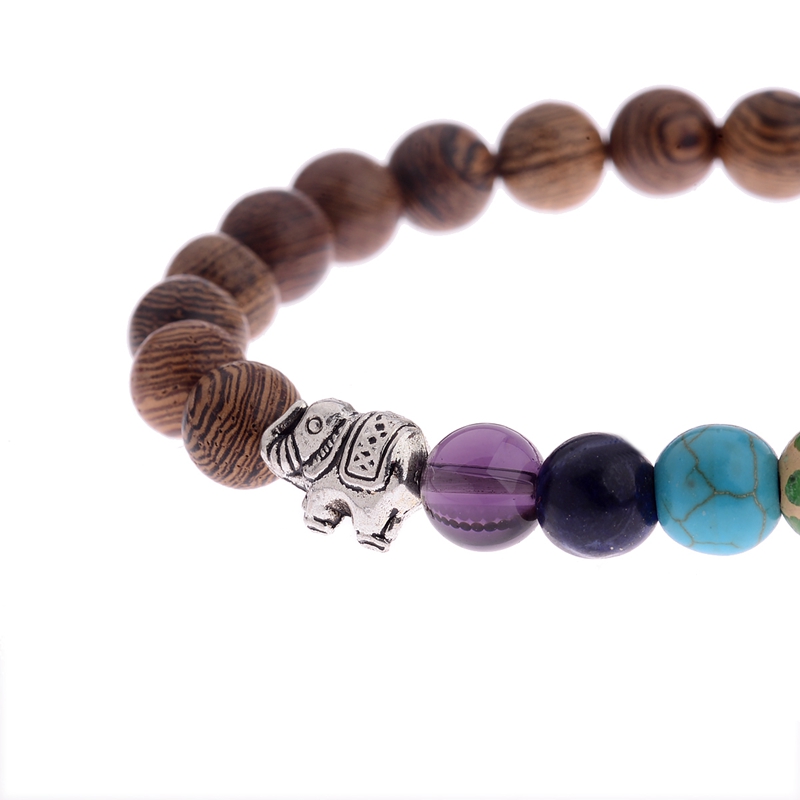 Title 6, Colorful yoga chakra wooden beads