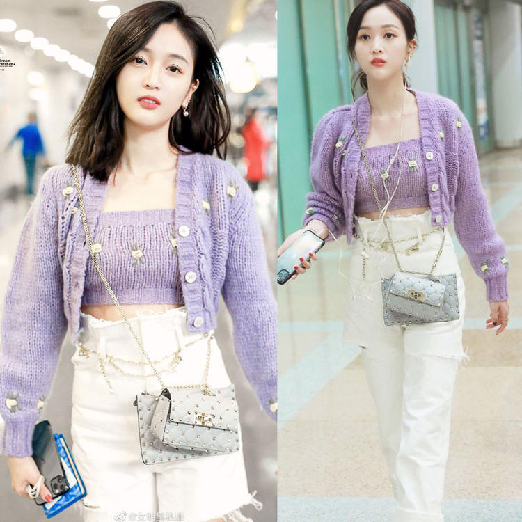 Two-piece knitted cardigan sweater