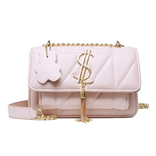 Korean fringed shoulder bag female fashion chain crossbody bag Pink - Shop at LoveMi