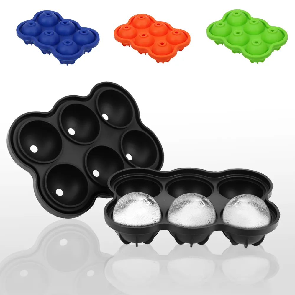 Large Ice Cube Maker Silicone Mold 6 Cell Big Sphere Ice Ball Tray Whiskey Wine Cocktail Party Bar Accessories Kitchen Gadgets