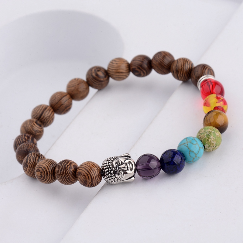 Title 2, Colorful yoga chakra wooden beads