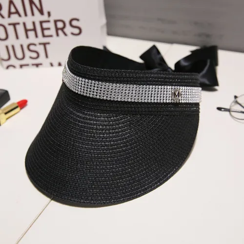 Straw top sun hat Black - Shop at LoveMi
