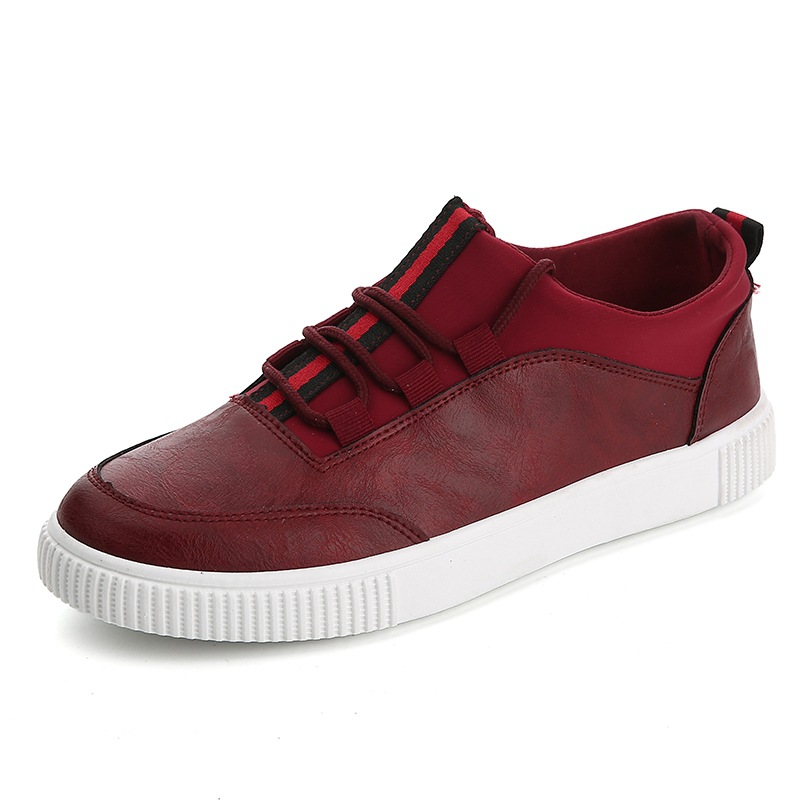 Lace PU leather shoes white shoes