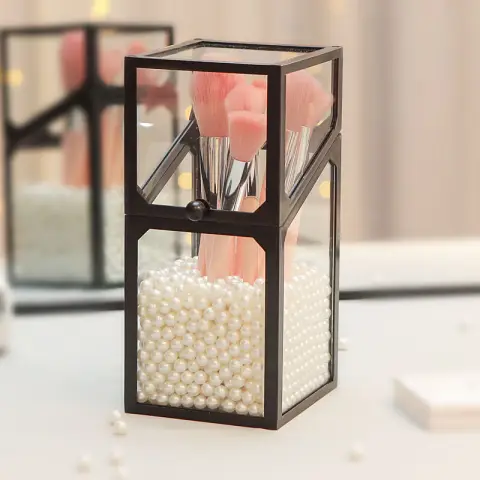 Glass Makeup Brush Bucket