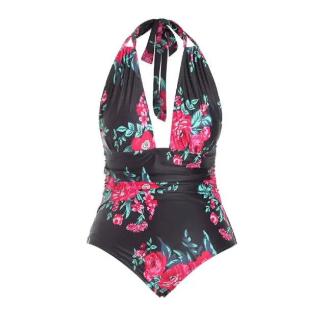 Printed one piece swimsuit Black - Shop at LoveMi
