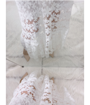 Sexy backless slim lace big swing dress