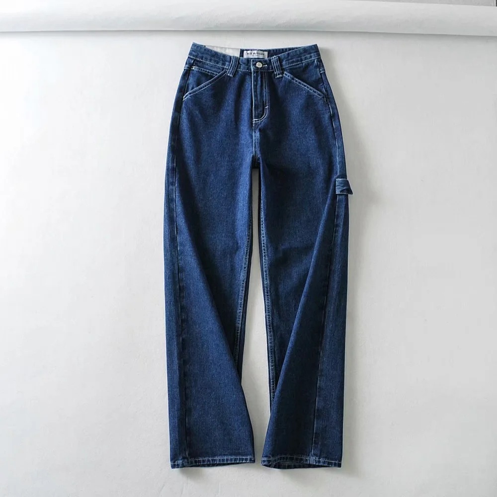 Women's long loose jeans Blue - Shop at LoveMi