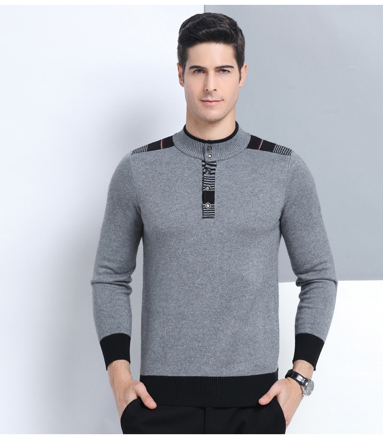 Mink long sleeve round neck men's base coat