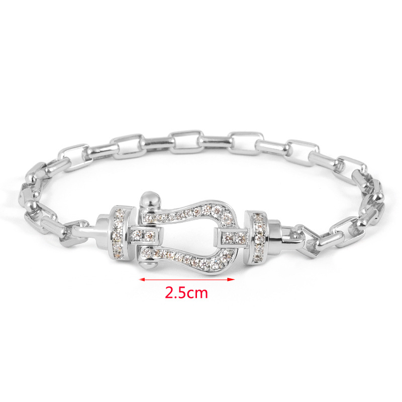 Gold-plated horseshoe copper bracelet